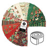 Makower UK Adorn Collection Strip Roll featuring 40 pre-cut 2.5-inch metallic quilting fabric strips in coordinating festive prints.