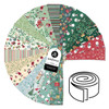 Country Christmas 2.5 inch strip roll by Makower UK containing 40 manufacturer-cut cotton fabric strips featuring coordinating festive prints.