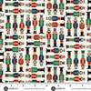 Makower UK The Nutcracker Collection Soldiers Cream fabric with red, green and navy Nutcracker soldiers on cream, shown with a ruler for scale.
