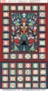 Makower UK The Nutcracker Advent Calendar Panel in green measuring 24 x 44 inches, with 24 numbered pocket pieces measuring approximately 3.25 x 2.75 inches.