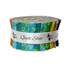 Pop Cloth strip roll by Sew Kind of Wonderful for Free Spirit, showing colourful studio-cut 2.5 inch quilting cotton strips, reverse view