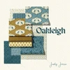 Oakleigh fabric collection by Judy Jarvi for Andover Fabrics featuring birds, oak leaves, sunflowers, florals and folk-inspired prints in blue, gold and cream.