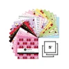 Little Ladies 5 inch charm pack by Tami Jones for Andover Fabrics showing 42 manufacturer-cut quilting squares with ladybirds, florals, hearts, dots and checks.