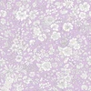 Emily Belle Violet fabric by Liberty Fabrics with detailed cream flowers and botanical foliage on a soft violet-purple background