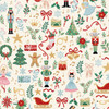 Makower UK The Nutcracker Collection Fairytale Cream fabric with Nutcrackers, ballerinas, Christmas trees, sleighs and festive motifs on cream.