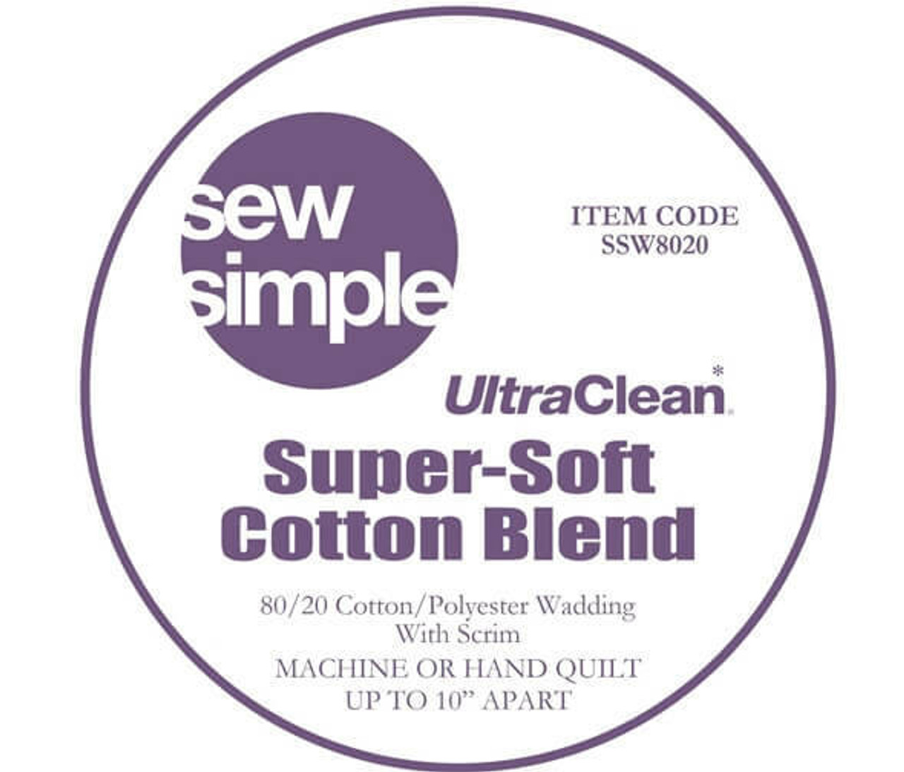 Sew Simple Super-Soft 80/20 Cotton Blend Wadding 124" wideWadding