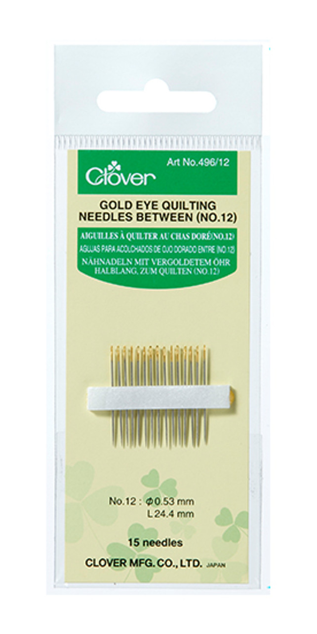 496/12
Gold Eye Quilting Needles Between(No. 12)
0.53 × 24.4 mm