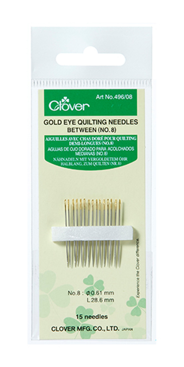 496/08
Gold Eye Quilting Needles Between(No. 8)
0.61 × 28.6 mm