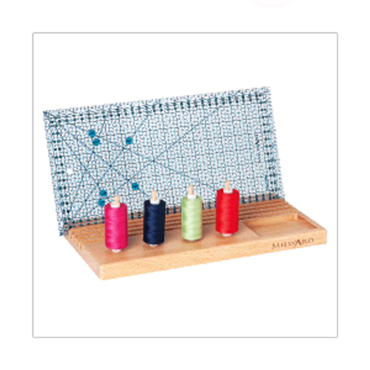 Milwark 6 Slot Ruler Rack with Storage in use