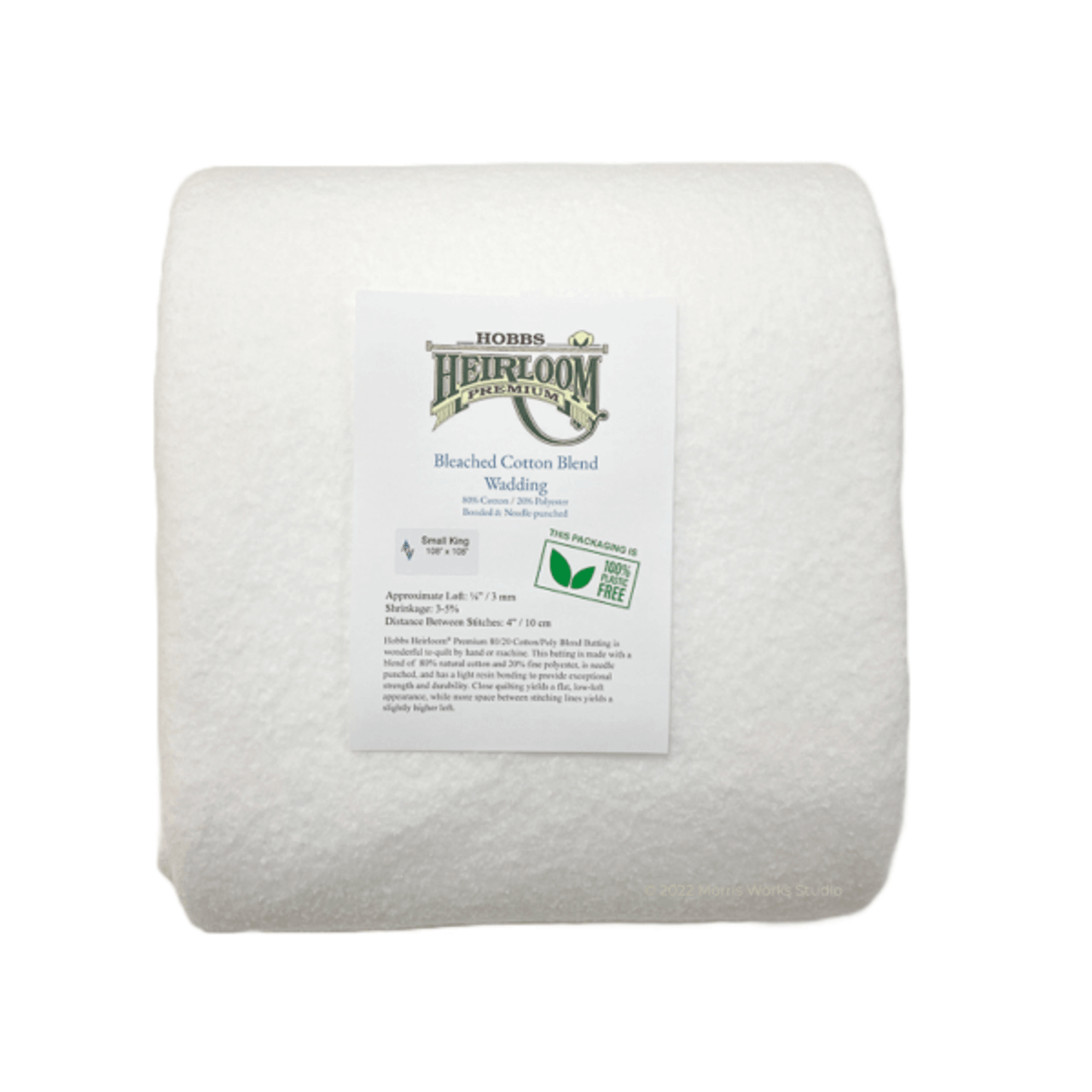 Heirloom Premium 80/20 White Cotton Wadding - King Size Pre cut pack