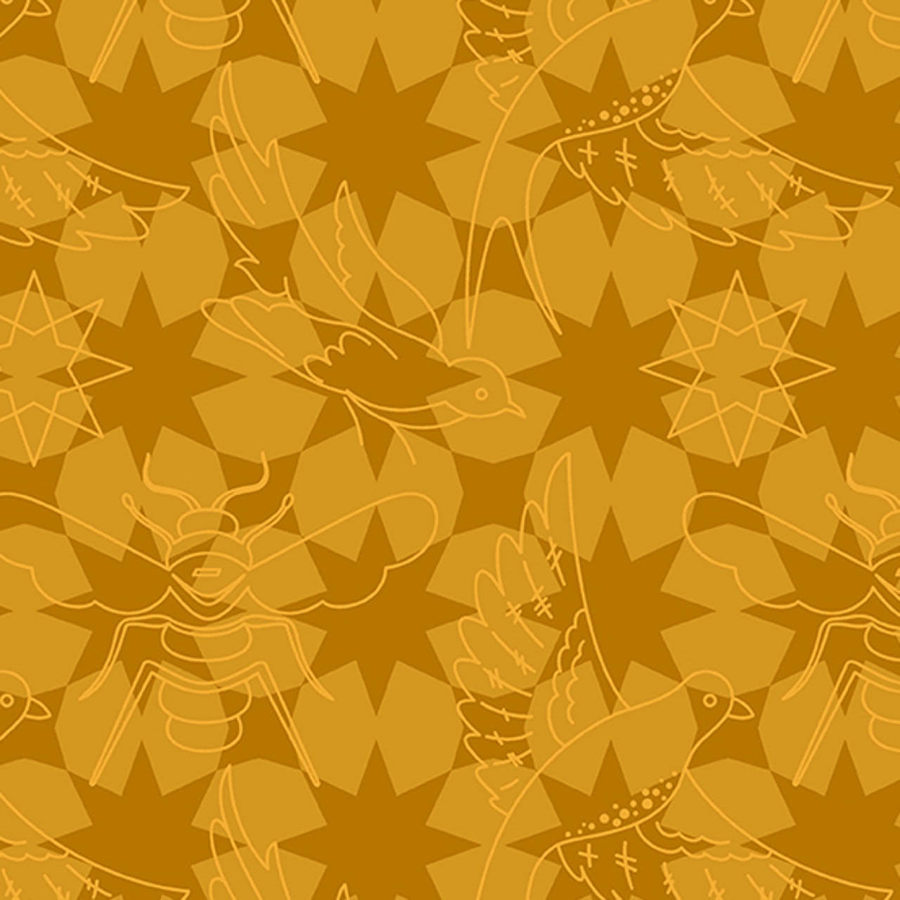 Flourish Amber from the Sun Print Luminance Collection by Alison Glass.