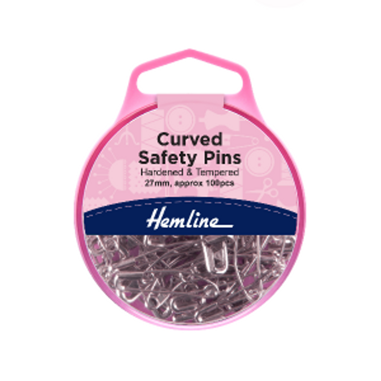 Basting Pins (Curved Safety Pins) by Hemline 100 pcs