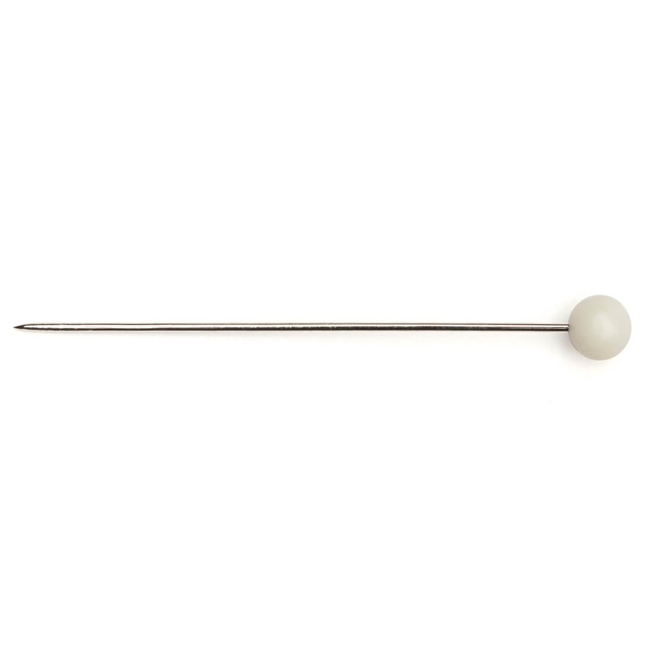 Extra Fine White Glass Head Pins |  3/8″ x 1-3/8″, single pin