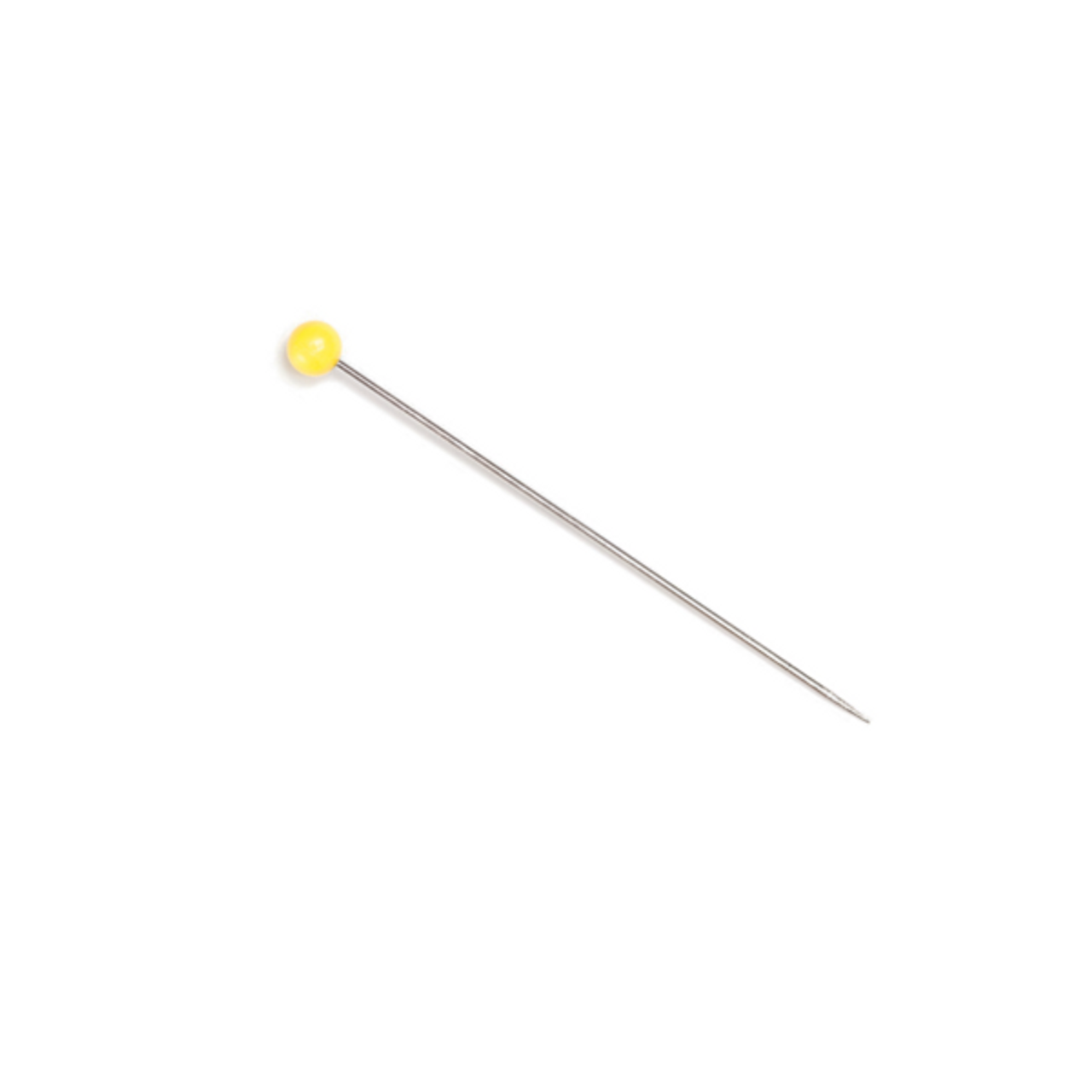 Single Yellow Glass Head Pins | 1 3/4″ Nickel Plated Steel | 100 pcs