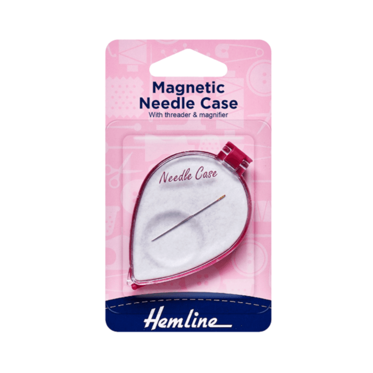 Hemline Magnetic Needle Case with Threader & Magnifier in package