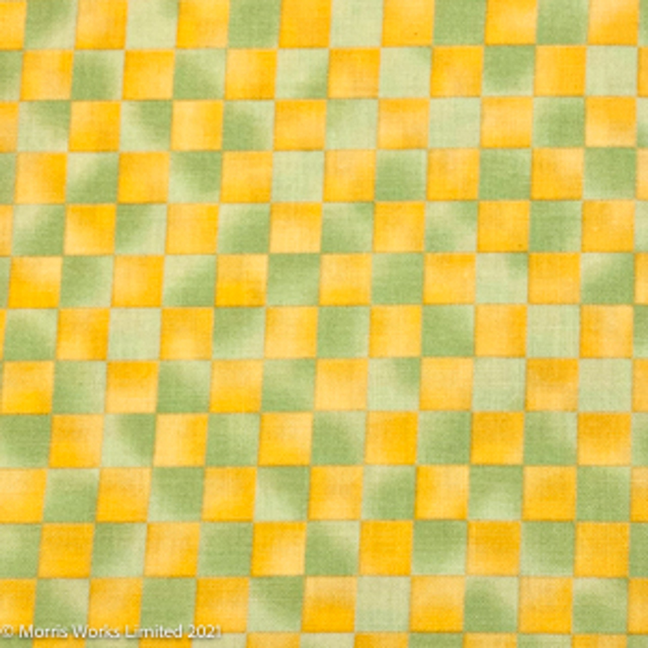 Graphix Lime Yellow Checker 100% Cotton Paintbrush Studio Fabric UK