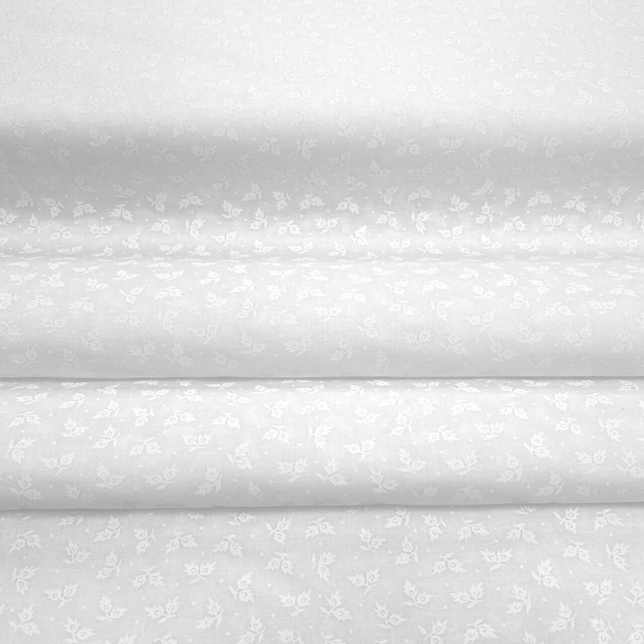 Falling leaves white on white fabric