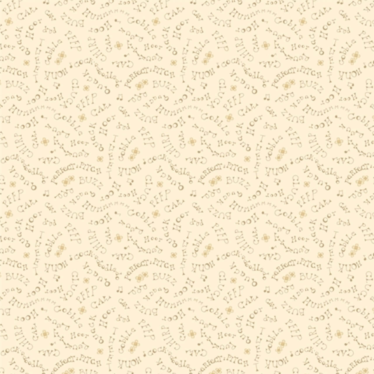 Fabric Sample: Choir Voice on cream from the Nature's Voice Collection by Michael Miller