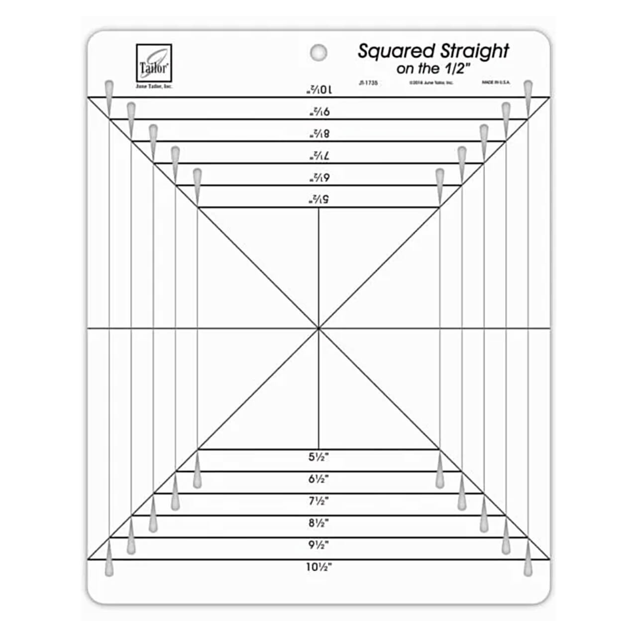 June Tailor Squared Straight on the Half Inch Ruler with half-inch grid increments for precise quilting