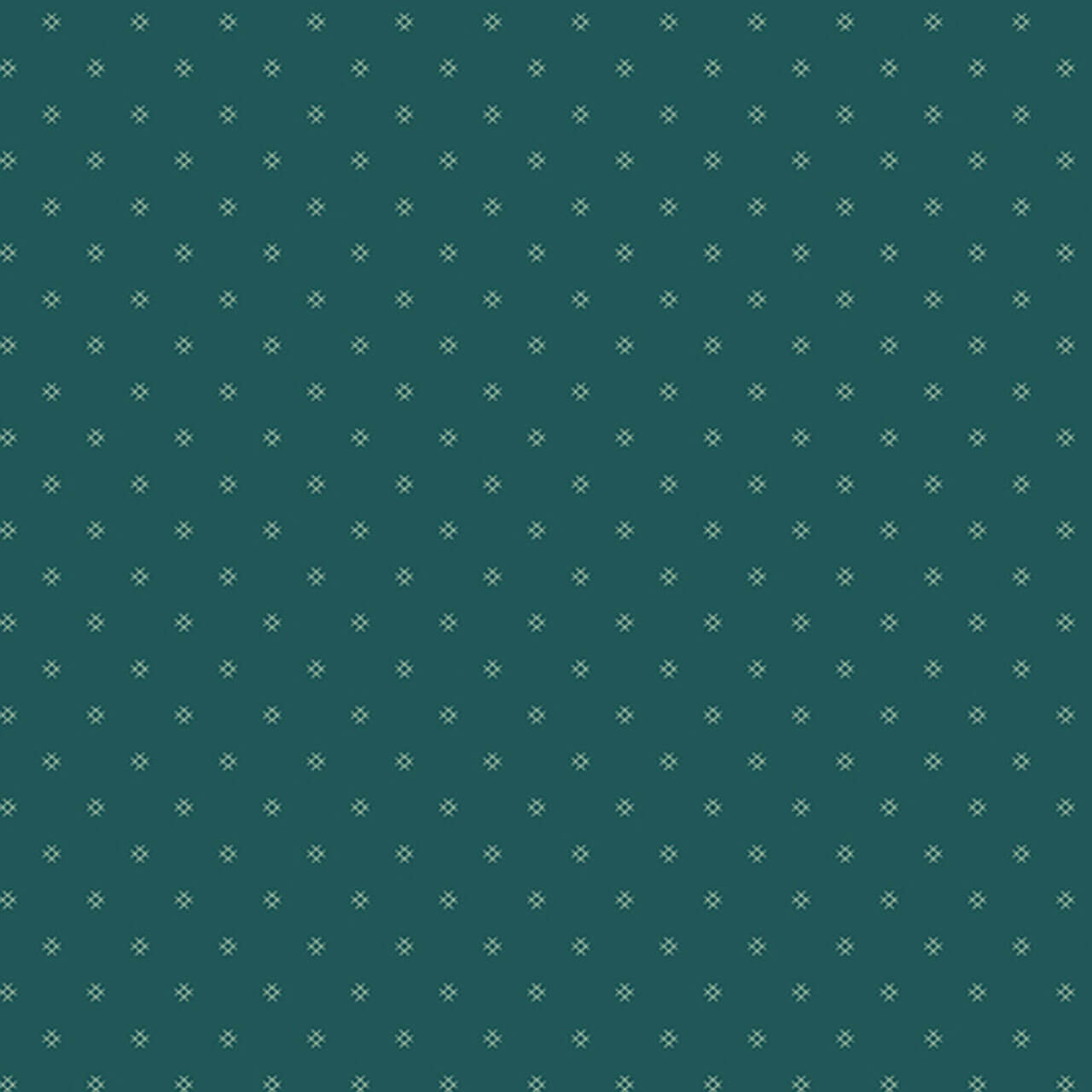 100% cotton 'Tic Tac Toe in Teal' fabric from Andover Fabrics' Jewel Box collection, showcasing a white cross pattern on a teal background.