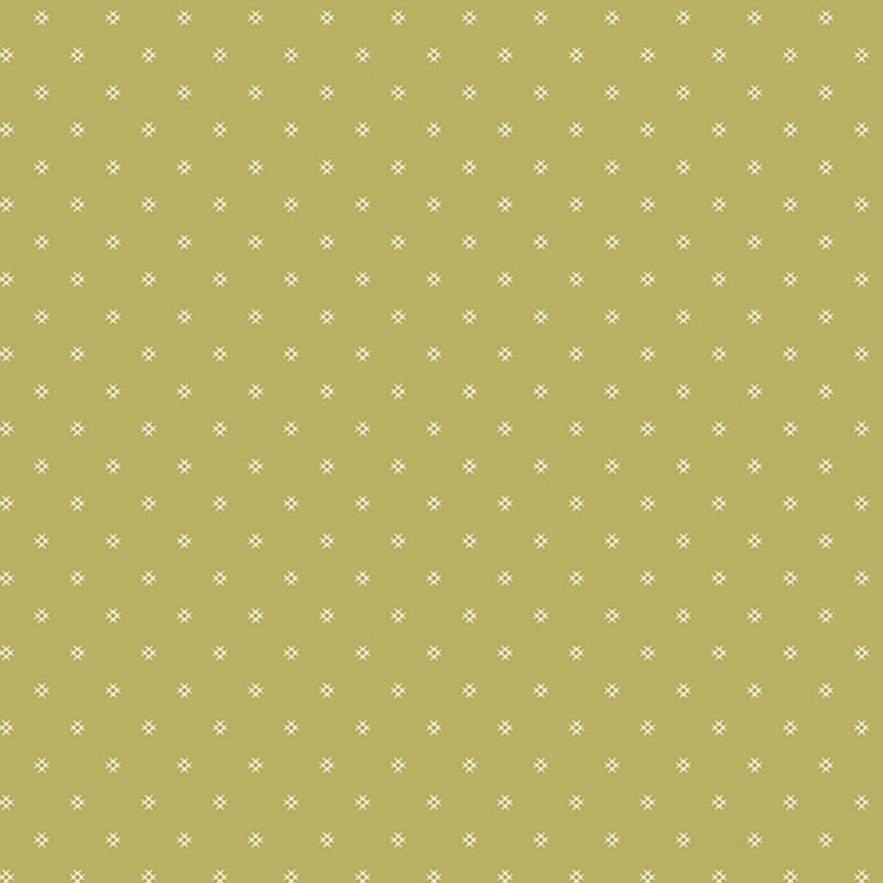 Andover Fabrics' 'Tic Tac Toe in Pollen' fabric from the Jewel Box collection, showcasing a white cross pattern on a dark yellow background.