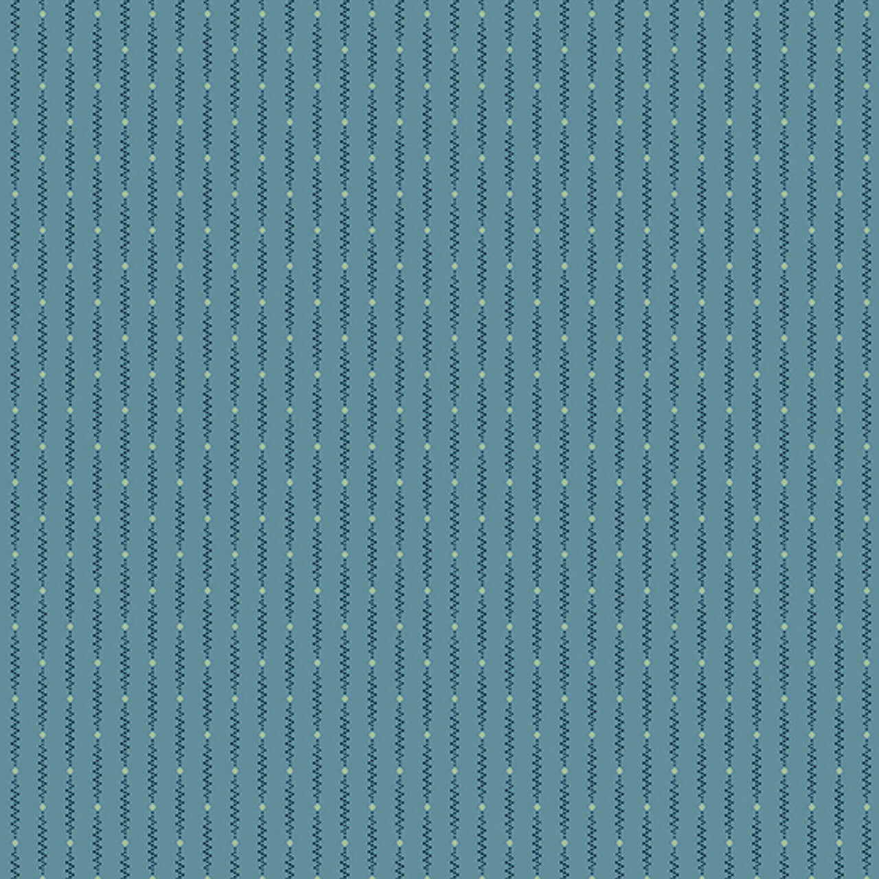 Andover Fabrics' 'Dot Zipper in Hydrangea' from the Jewel Box collection, featuring a unique dot zipper print on a teal background.