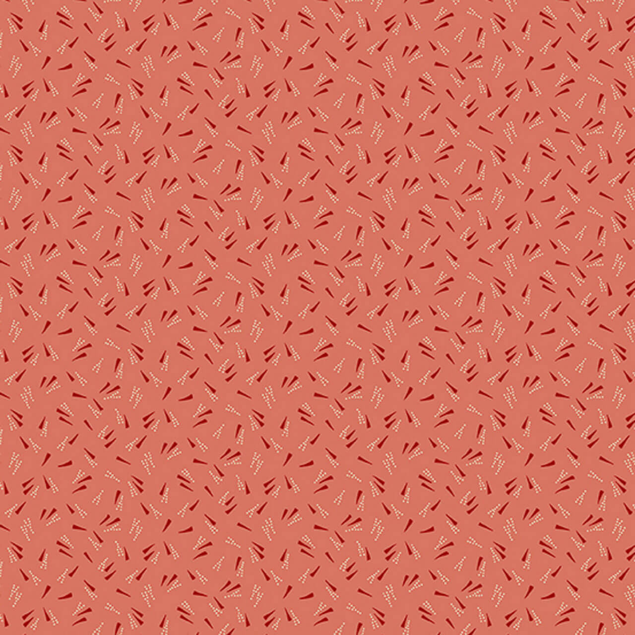Andover's Flower Petals in Coral fabric featuring coral cotton with ditsy flower petal prints