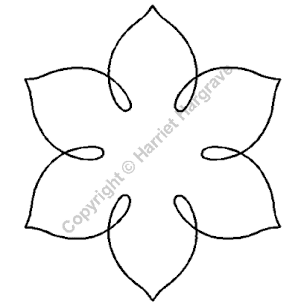 Quilting Creations 5.5-inch Simple Flower Quilting Block Stencil design