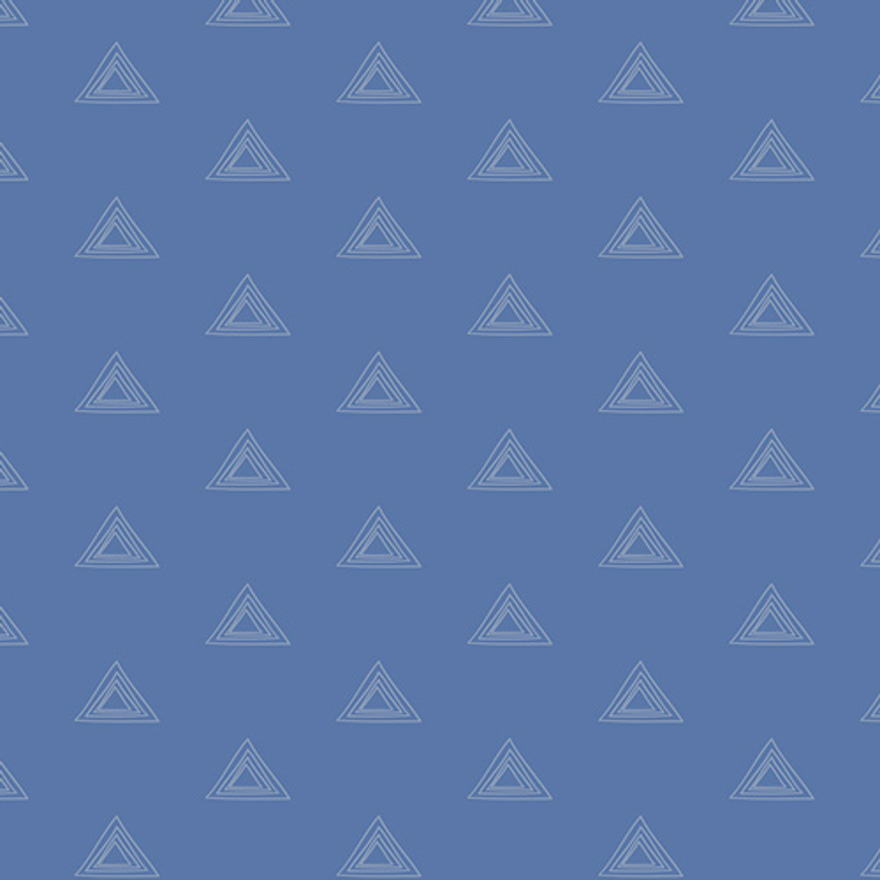 Blue 100% cotton fabric with a geometric triangle pattern from the Prism Elements collection, named Arctic Kyanite.
