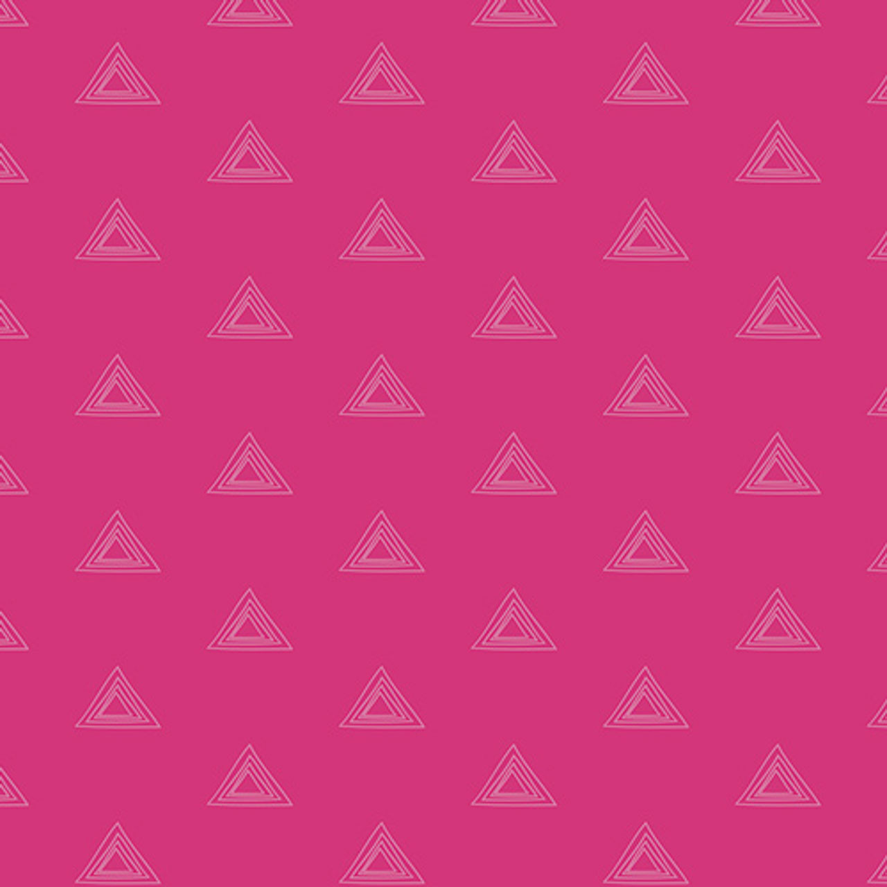 Magenta 100% cotton fabric with a geometric triangle pattern from the Prism Elements collection, named Rad Rhodonite.