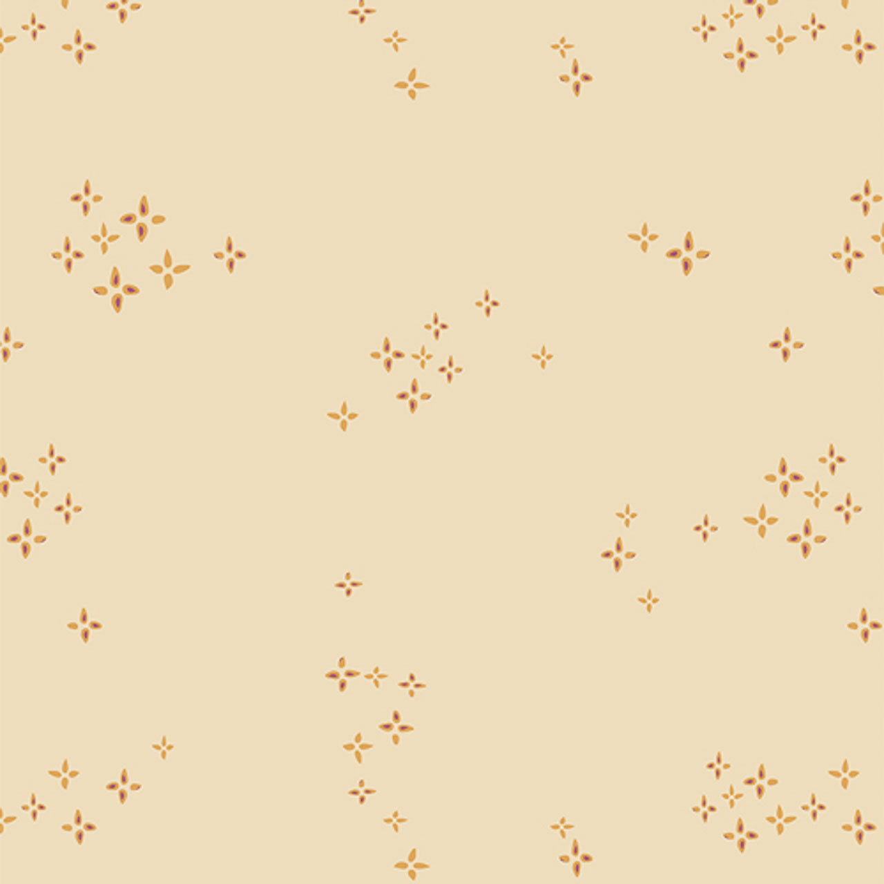 Beige 100% cotton fabric with delicate floral pattern from Art Gallery Fabrics' Crafting Magic collection, named Twinklestar Five.