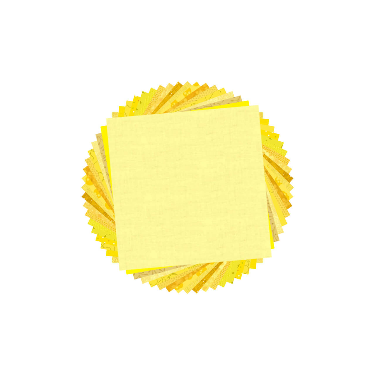 Morris Works Quilt Shop 5" charm squares, yellow quilting cotton prints in yellow and golden yellow tones