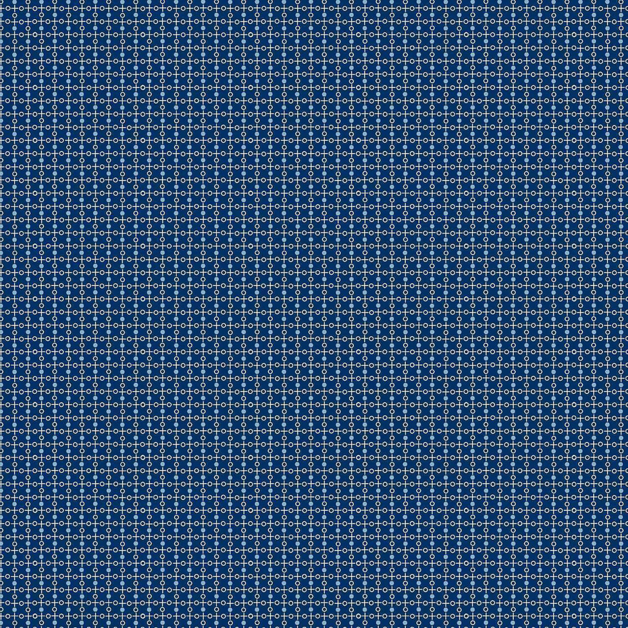 Navy Tic Tac Toe fabric with navy background, tic-tac-toe motifs