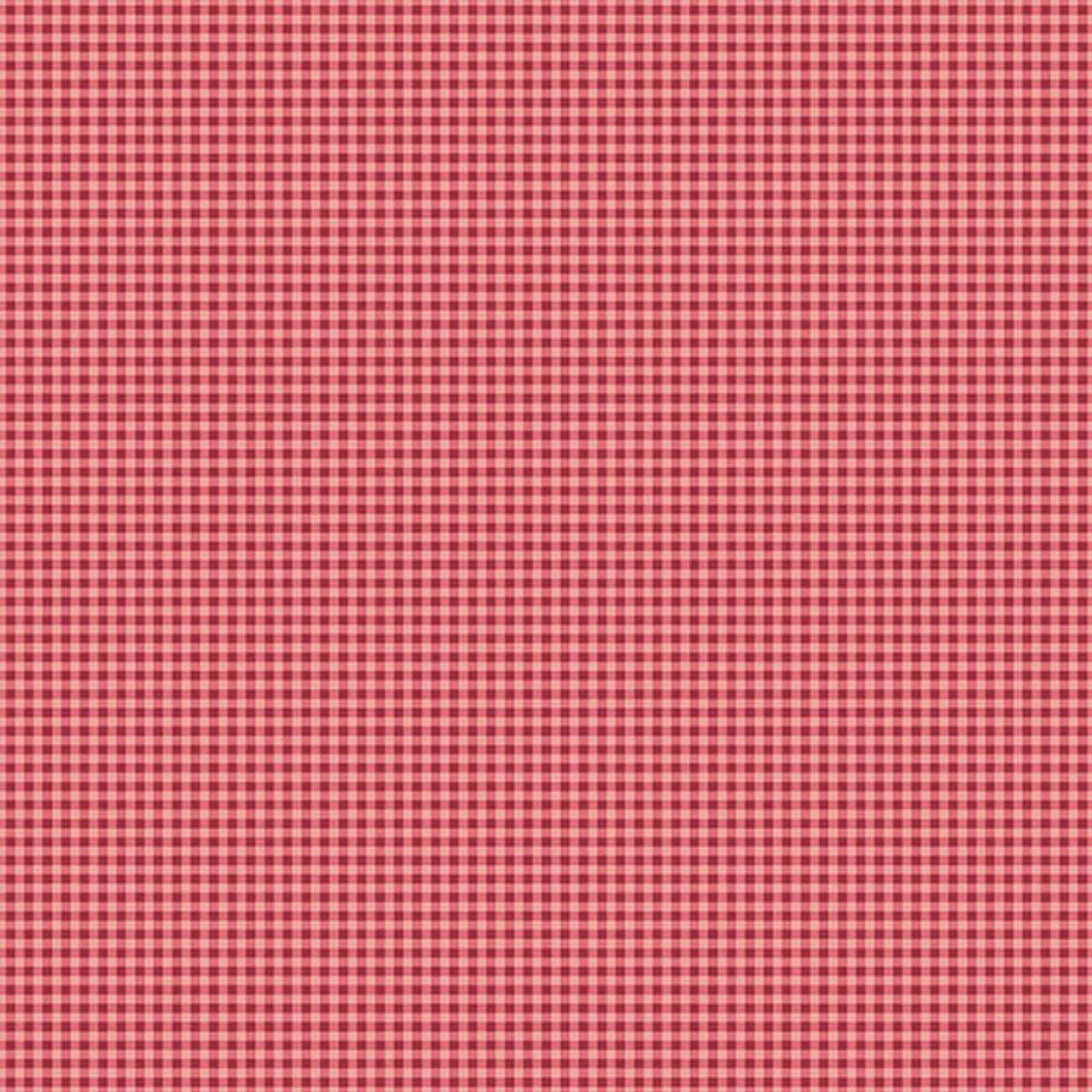 Petite Gingham Apple fabric with a vibrant red and cream gingham pattern from the Petite Beehive Collection by Renee Nanneman.