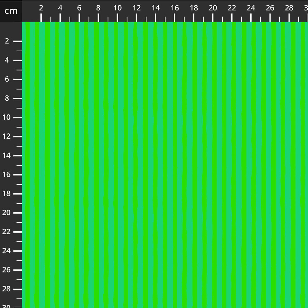 Green striped quilting fabric with hand-drawn vertical lines from the Ruby + Bee Blenders Collection by Heather Ross and Windham Fabrics