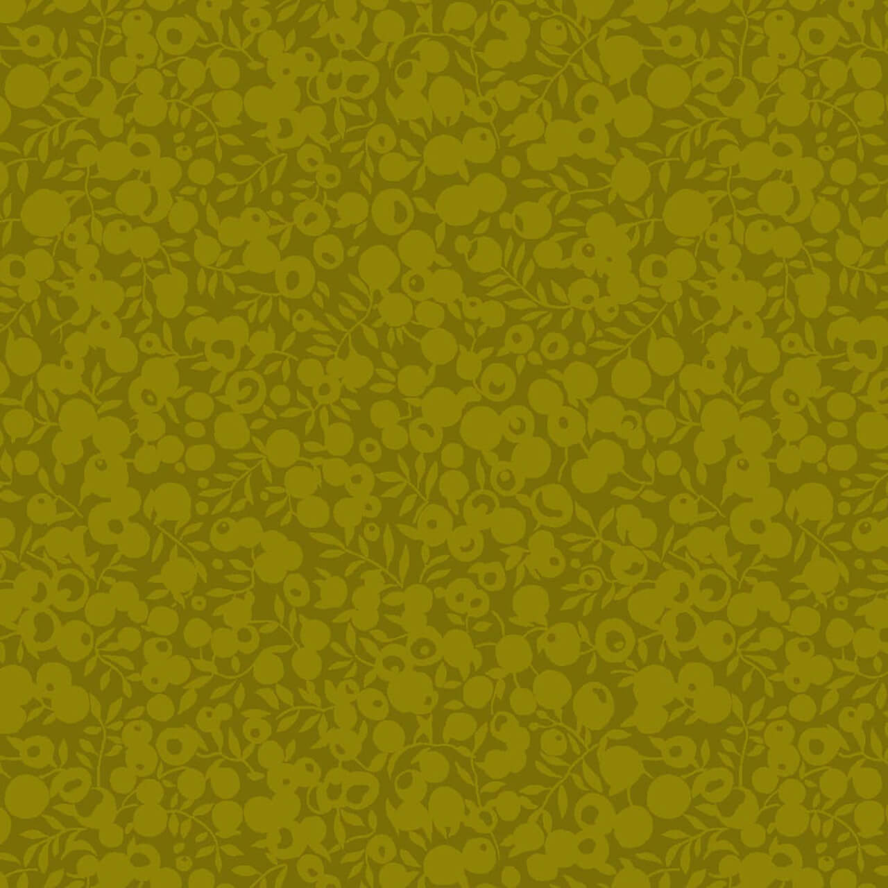 Wiltshire in Olive by Liberty Fabrics – tone-on-tone green berry and leaf trail quilting cotton