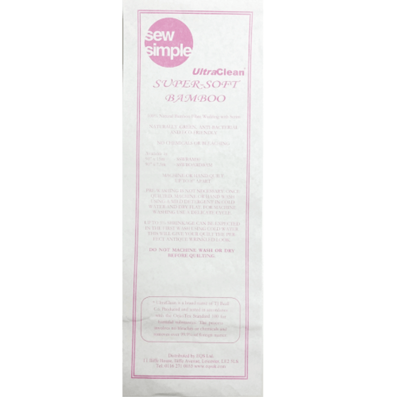 Sew Simple Super-Soft 100% Bamboo  Bamboo Label