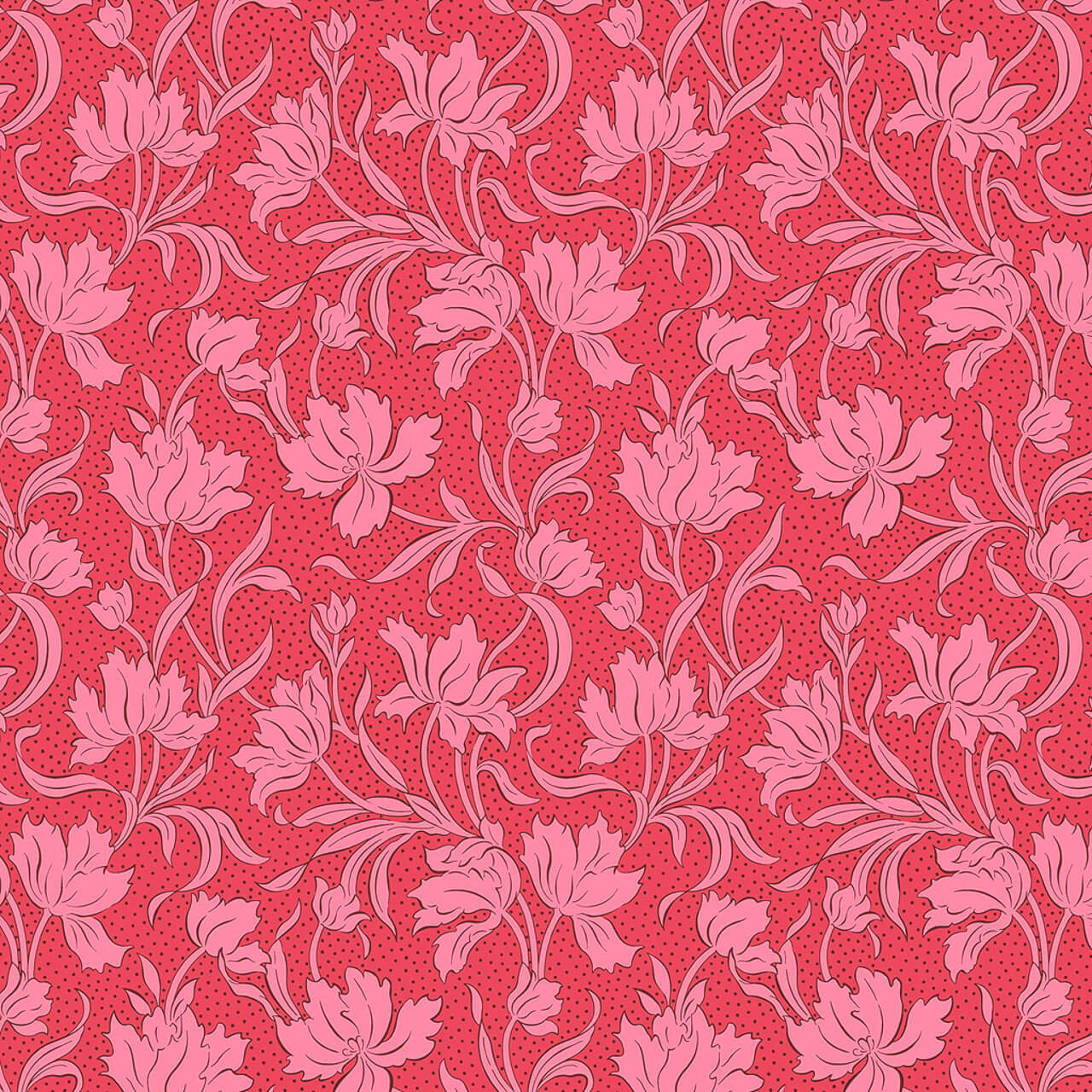 Pink floral fabric with tonal tulips and subtle dots – Craft Blooms in Pink from the Liberty Craft Garden collection Pink floral fabric with tonal tulips and subtle dots – Craft Blooms in Pink from the Liberty Craft Garden collection
