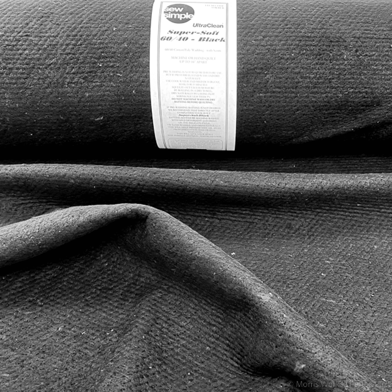 Sew Simple Super-Soft 60/40 Black Cotton Blend Wadding 90" wide cut to length