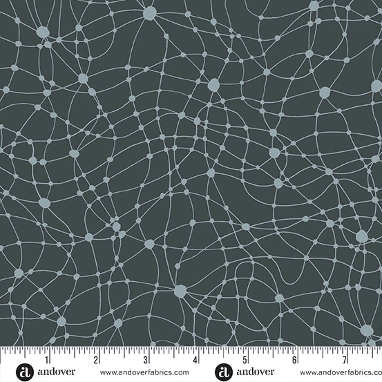 Close-up of Flow in Manatee fabric from the Ink Collection by Giucy Giuce, showcasing mesmerizing web-like patterns in deep manatee grey. Close-up of Flow in Manatee fabric from the Ink Collection by Giucy Giuce, showcasing mesmerizing web-like patterns in deep manatee grey.