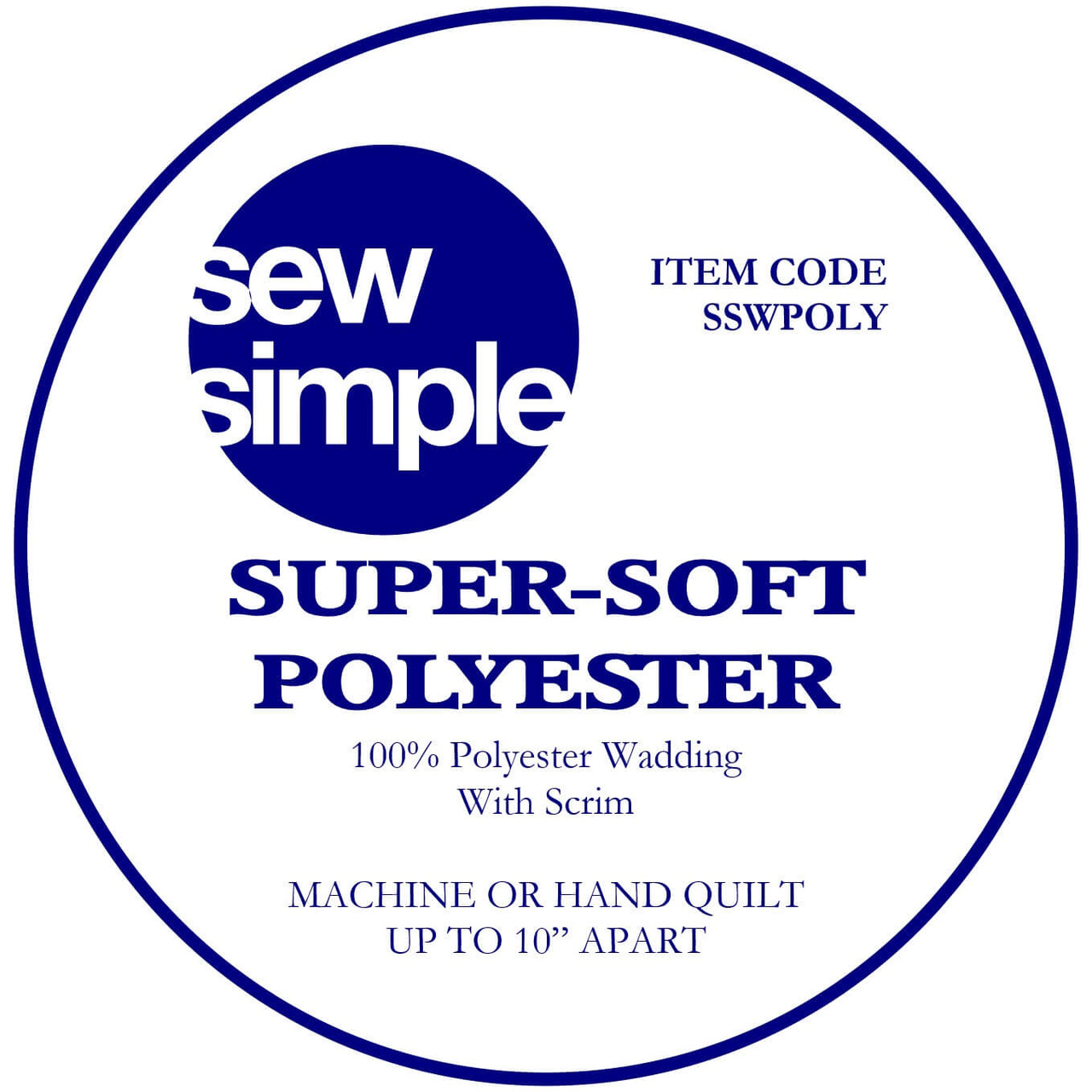 Sew Simple Super-Soft 100% Polyester Wadding 90" wide
