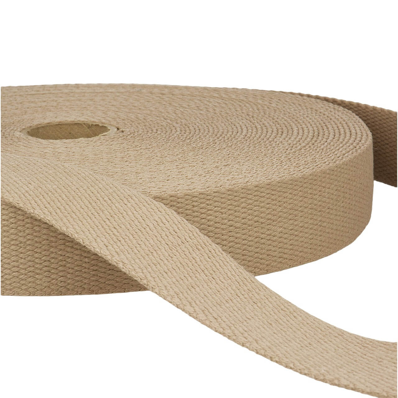 Taupe 25mm Cotton Webbing. Stephanoise Taupe Cotton Bag Webbing