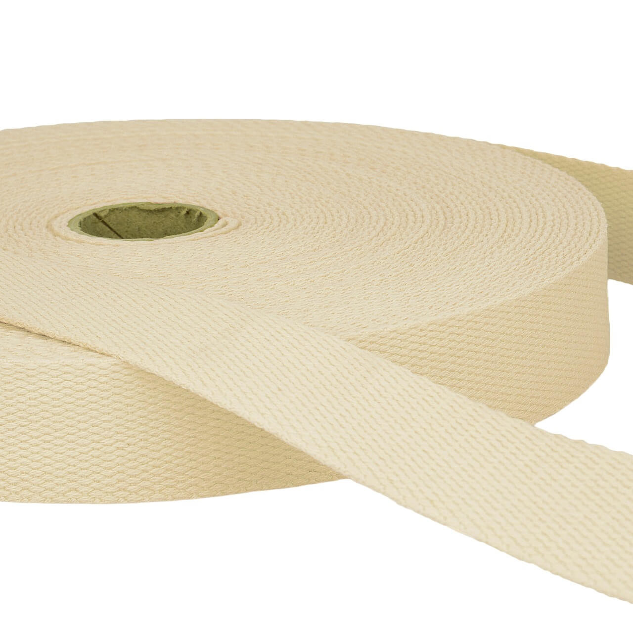 Ivory 25mm Cotton Webbing. Stephanoise Ivory Cotton Bag Webbing