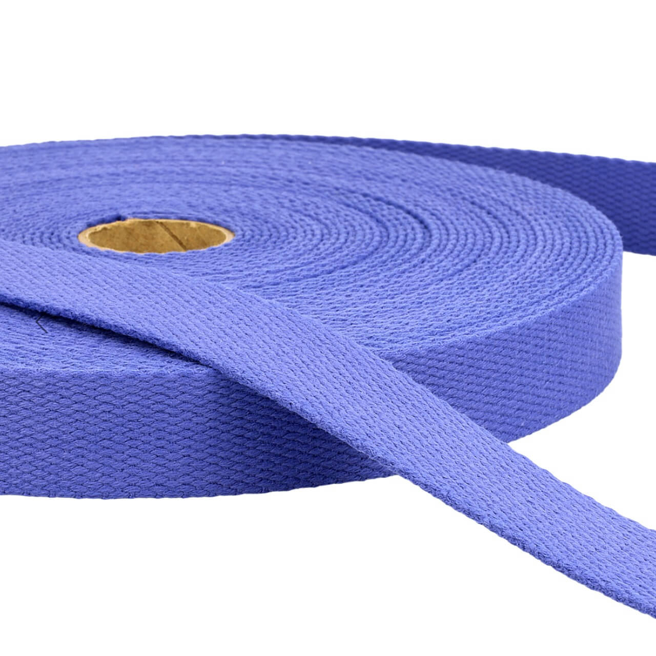 Lavender 25mm cotton webbing roll, sold by the metre. Stephanoise 1" Lavender cotton webbing for bag straps