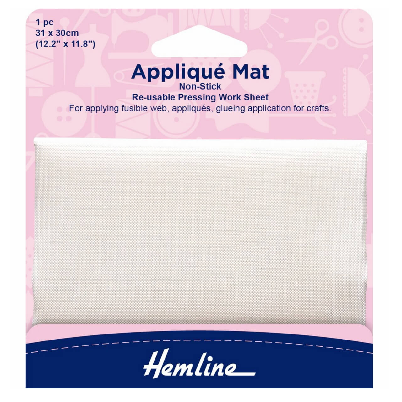 Hemline Non-Stick Appliqué Mat, 31 × 30 cm, in retail pack Hemline Non-Stick Appliqué Mat, 31 × 30 cm, in retail pack