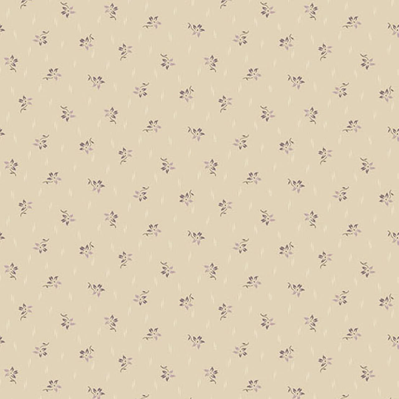 Andover Fabrics Wildflower Cottage Meadow Linen—linen beige with lavender and taupe ditsy floral sprigs cotton print. Andover Fabrics Wildflower Cottage Meadow Linen—linen beige with lavender and taupe ditsy floral sprigs cotton print.