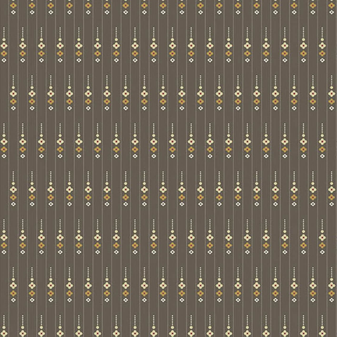 Andover Fabrics Wildflower Cottage Petal Chain Charcoal—charcoal grey with buttercream, ochre and gold petal chain stripe cotton print. Andover Fabrics Wildflower Cottage Petal Chain Charcoal—charcoal grey with buttercream, ochre and gold petal chain stripe cotton print.