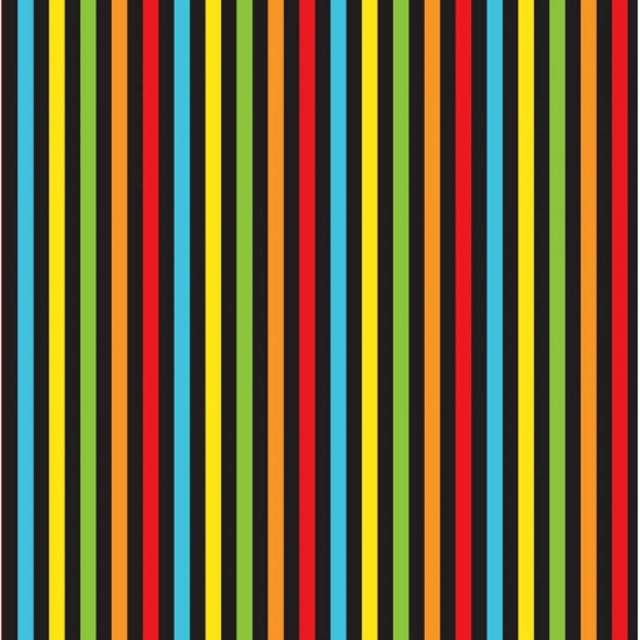 Nutex Happy Paws collection fabric Happy Paws - Stripes with multicolour vertical stripes on a black cotton background