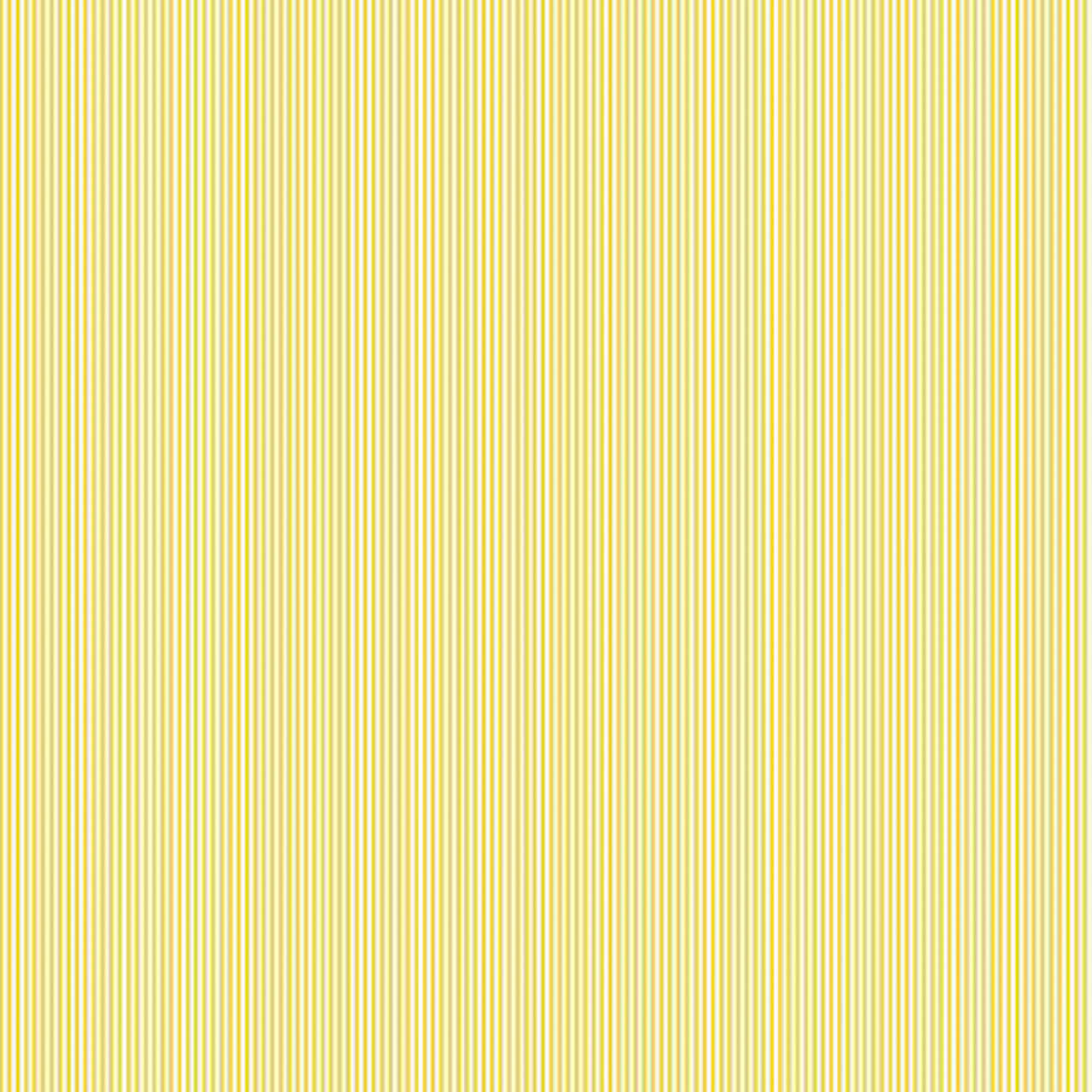 Makower UK Petite Fleur Pin Stripe Yellow fabric with fine yellow and white vertical stripe pattern on cotton