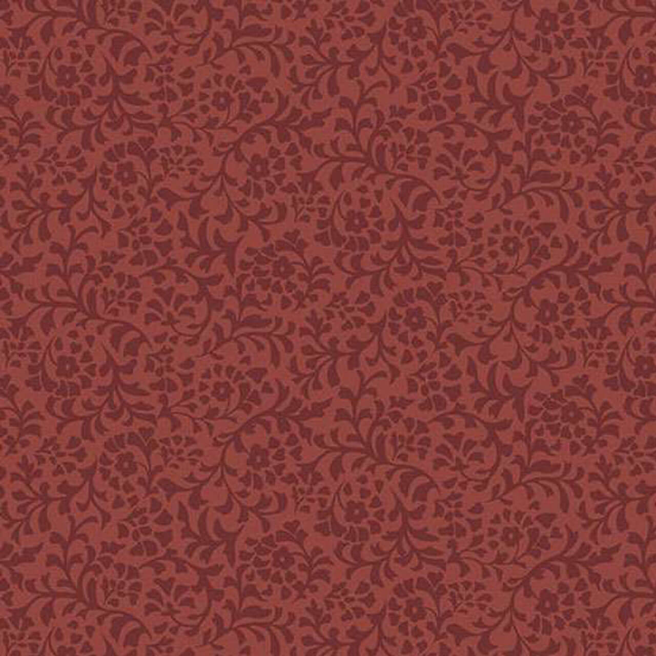 Andover Fabrics Moody Hues Vine Pumpkin quilting cotton with tonal rust floral vine pattern on pumpkin orange background